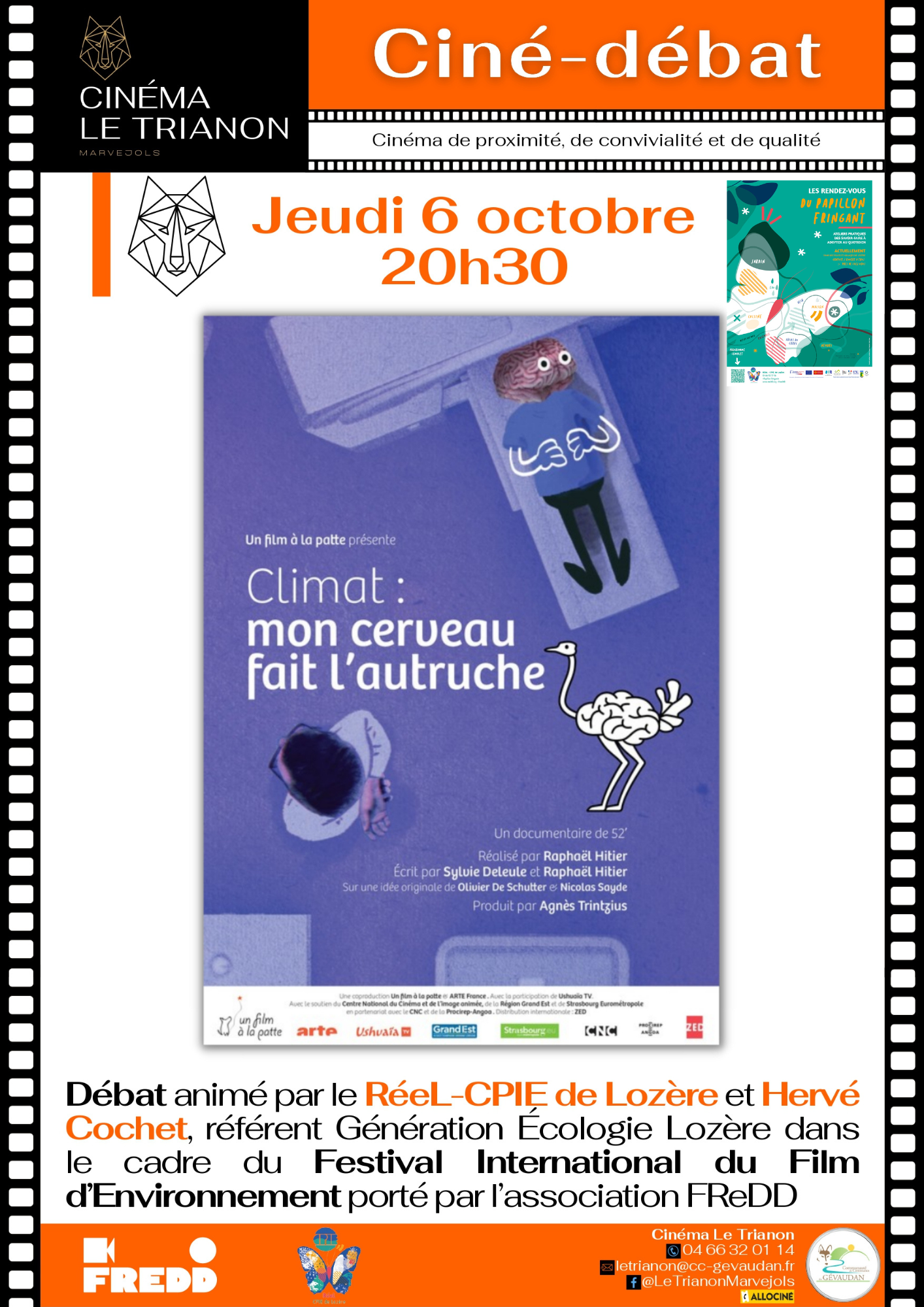 Affiche Ciné-débat - Rendez-vous du Papillon fringant